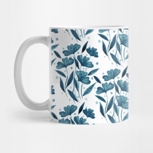 Cute floral bouquet pattern - blue Mug